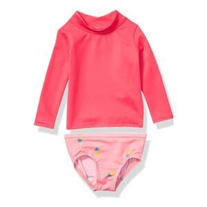 Baby Girls' UPF 50+ 2-Piece Long-Sleeve Rash Guard Set age 6 month NEW